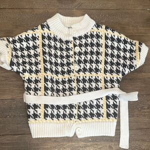 Janie and Jack Houndstooth Knit Cardigan